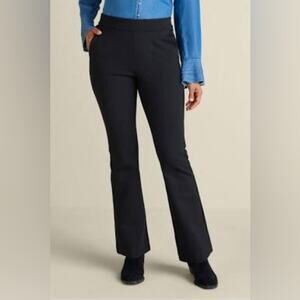 Soft Surroundings Large Perfect Ponte Black Boot Cut Pull On Pant 2EZ25